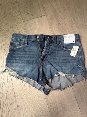 Aeropostale Vintage High Rise 2.5”Distressed Cutoff Jean Shorts - Blue Denim